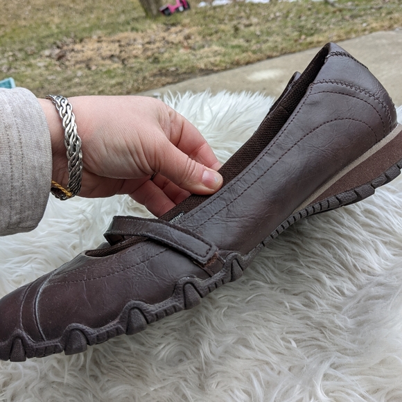Womens Brown Leather Skechers Sneakers 
